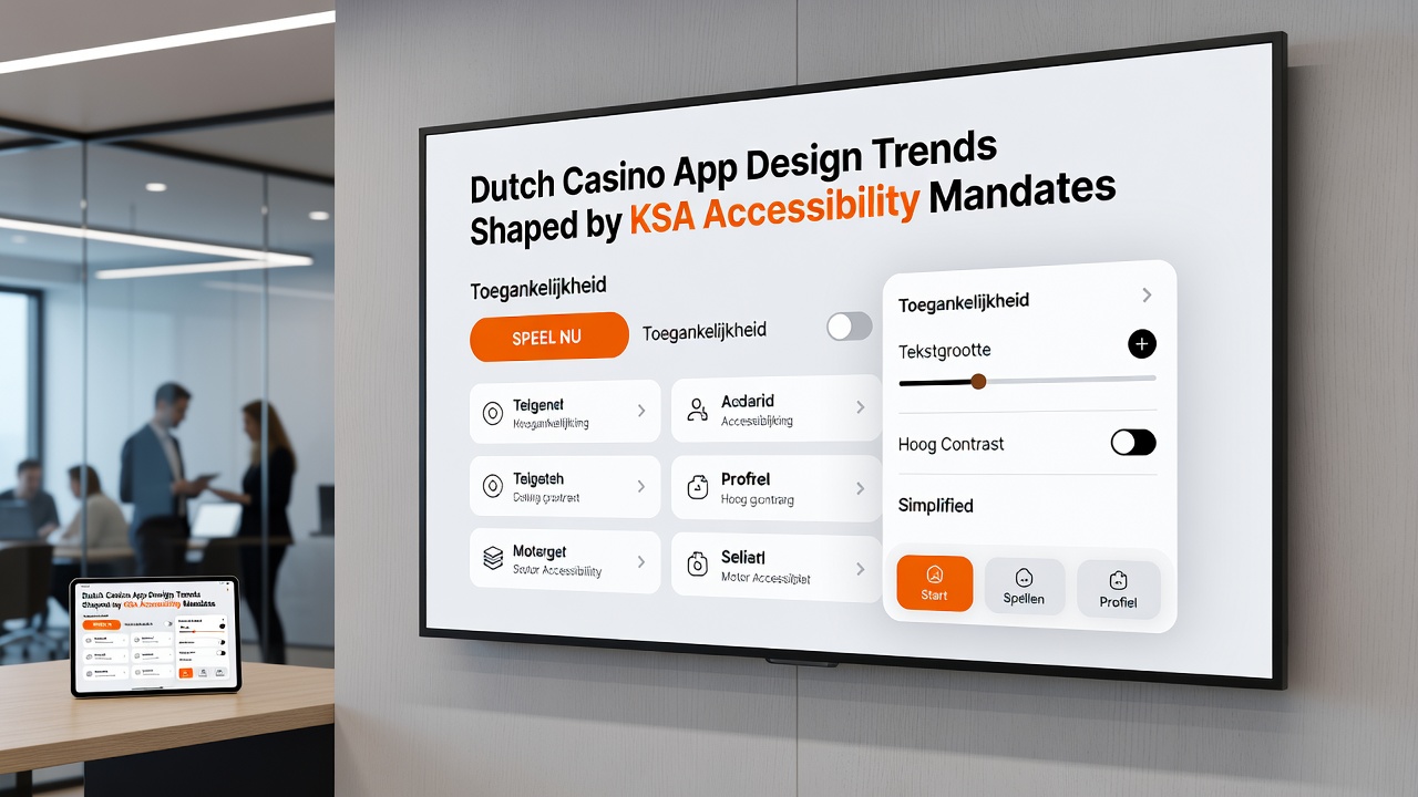 Detailopname van een casino app met toegankelijkheidsfuncties zoals limietinstellingen en contrastopties