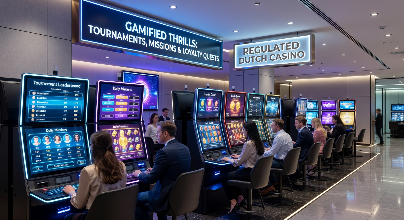 Voorbeeld van een loyalty quest interface met progress bar en beloningen in een Nederlands gereguleerd casino