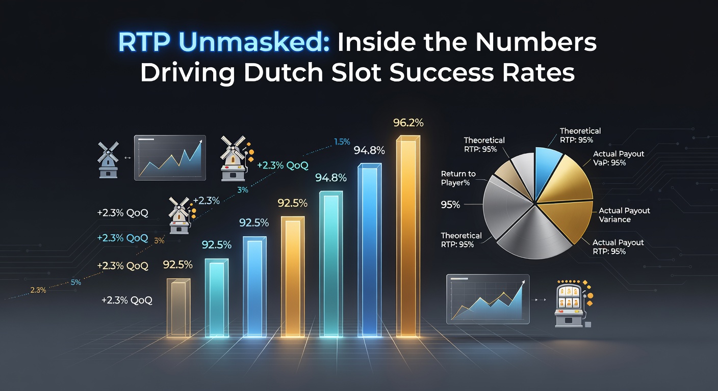 Grafiek met RTP-percentages van populaire slots in Nederland, toonhoogte lijnen en staafdiagrammen die variërende uitbetalingspercentages illustreren