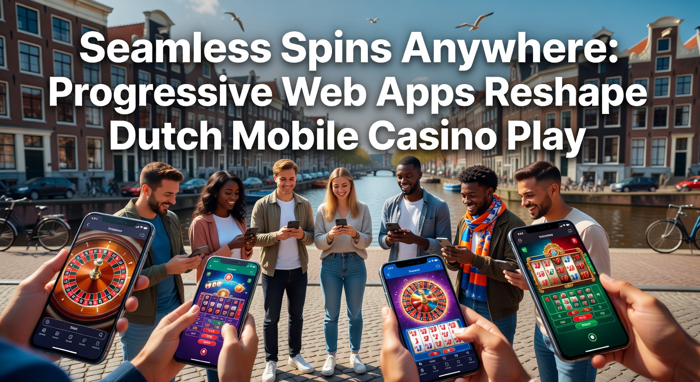 Smartphone met een progressive web app voor een Nederlands online casino, tonen een soepele gokervaring zonder download