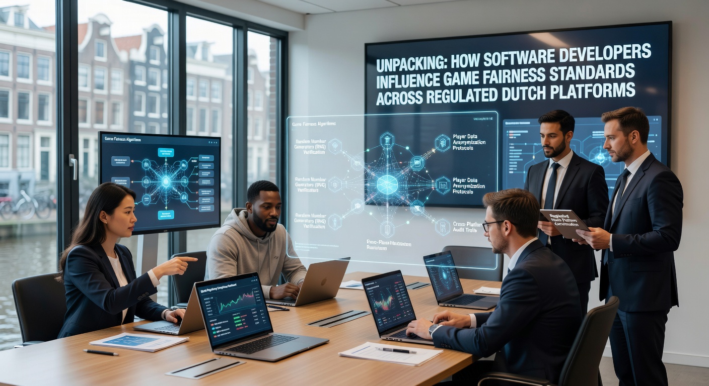 Softwareontwikkelaars die werken aan game fairness in Nederlandse casinos